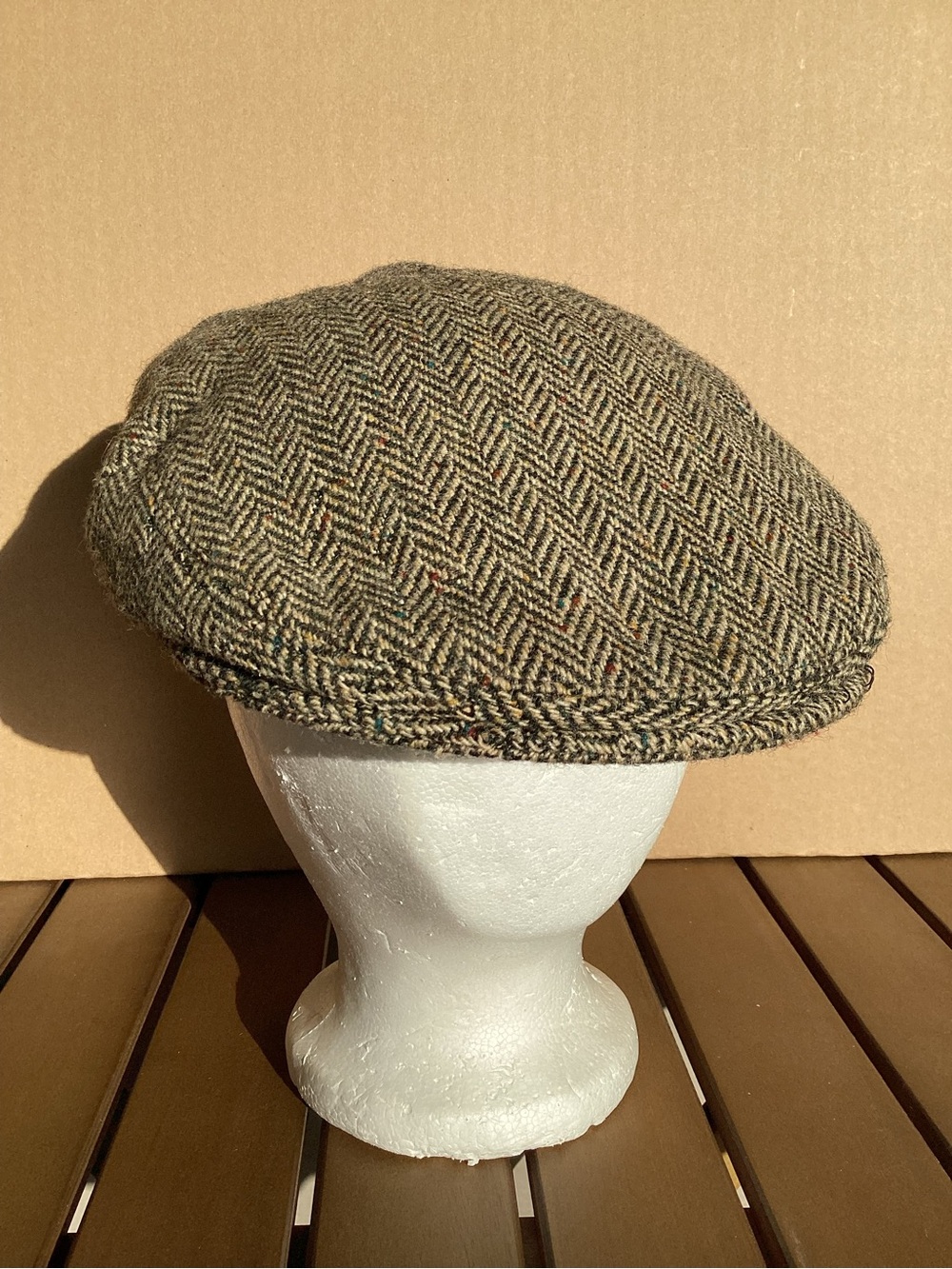 Vintage Donegal Tweed by Shandon Headwear wool newsboy Cabbie hat Made Ireland